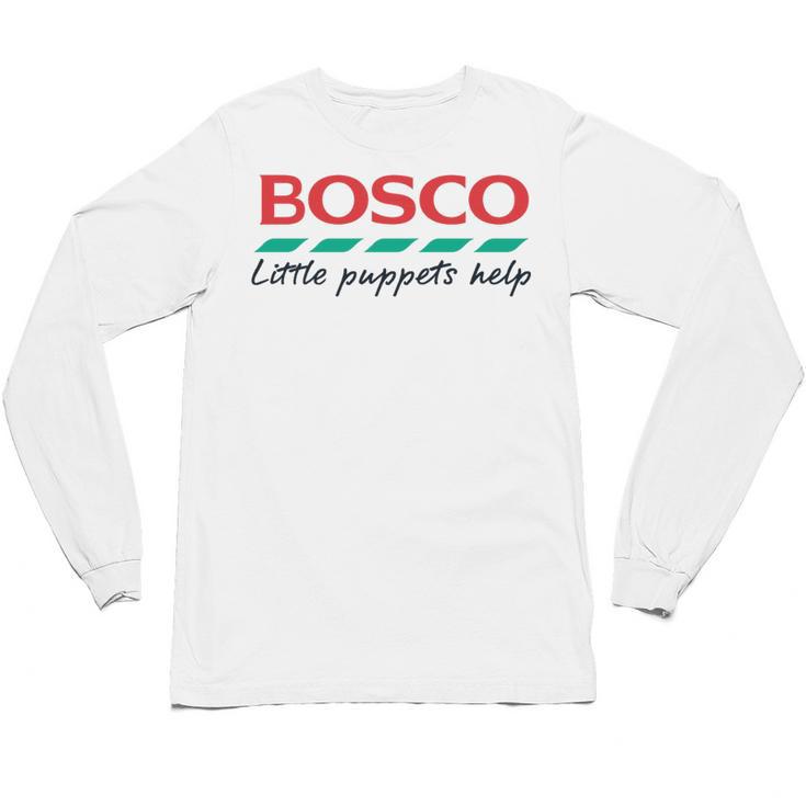 Bosco Little Puppets Help Irish Nostalgia Retro 80s Premium Tri-Blend Unisex Long Sleeve T-Shirt