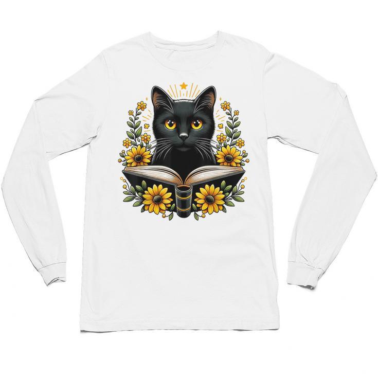 Cat For Women Book Lover Cute Cat And Book Unisex Long Sleeve T-Shirt