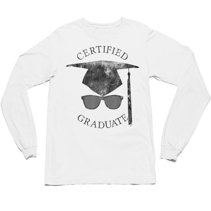 Certified Graduate Vintage Mortarboard Graduation Unisex Long Sleeve T-Shirt