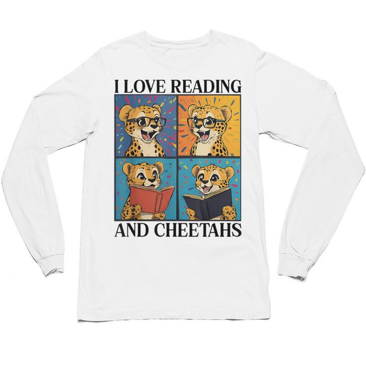 Cheetah Love Reading And Cheetahs Kids Bookworm Unisex Long Sleeve T-Shirt