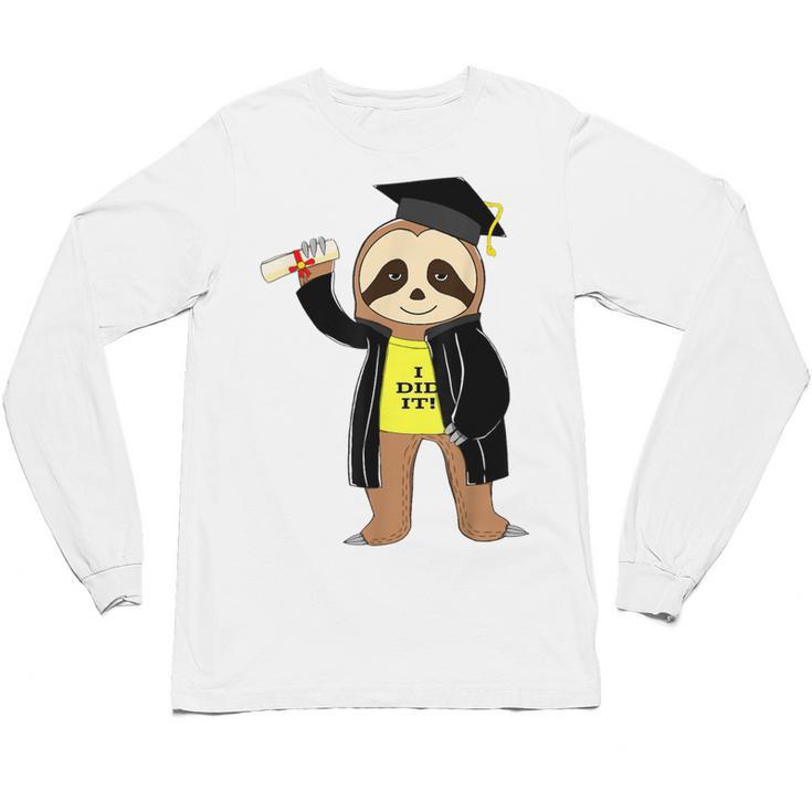 Class Of 2022 Sloth Graduation Masters College High School Unisex Long Sleeve T-Shirt