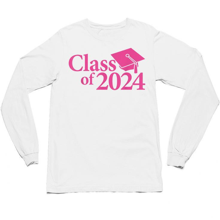Class Of 2024 Pink For Girls And Women Graduation Unisex Long Sleeve T-Shirt