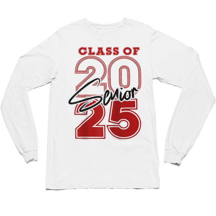 Class Of 2025 Senior 2025 Graduation Red Raglan Baseball Tee Unisex Long Sleeve T-Shirt