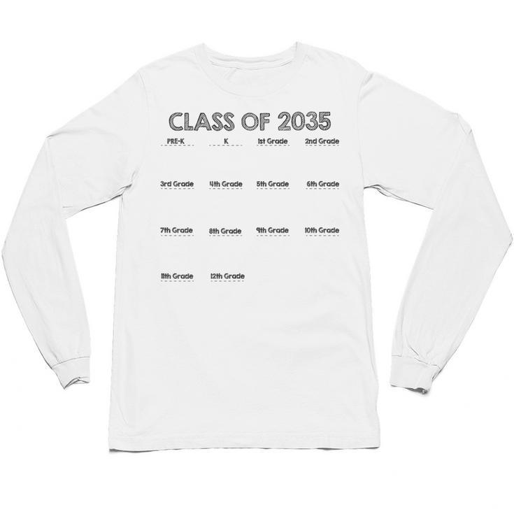 Class Of 2035 Handprint Graduation Unisex Long Sleeve T-Shirt