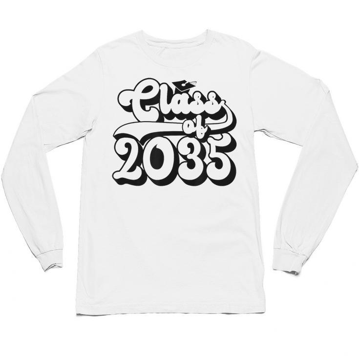 Class Of 2035 Senior Retro 2035 Grad Graduate Graduation Unisex Long Sleeve T-Shirt