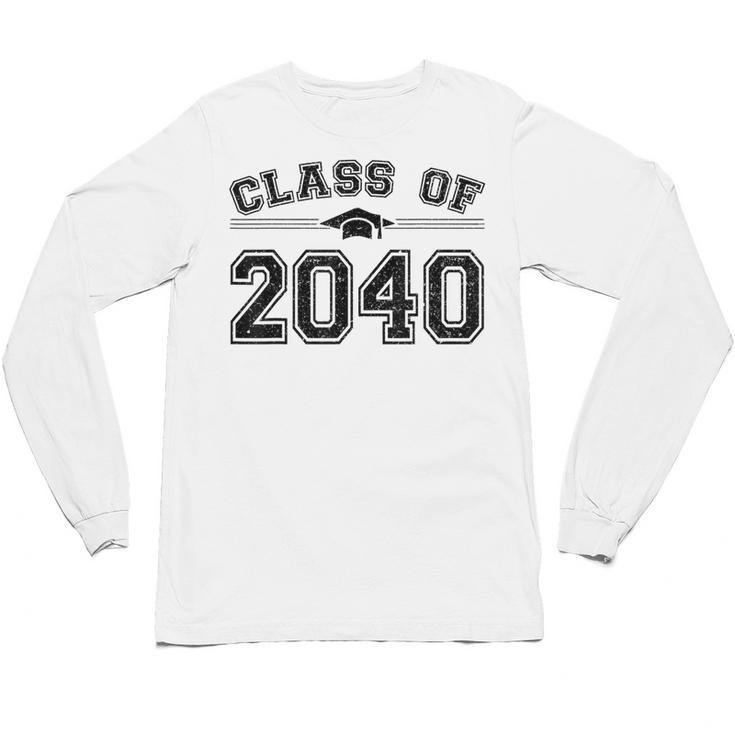 Class Of 2040 Grow With Me Graduation First Day Of School Unisex Long Sleeve T-Shirt