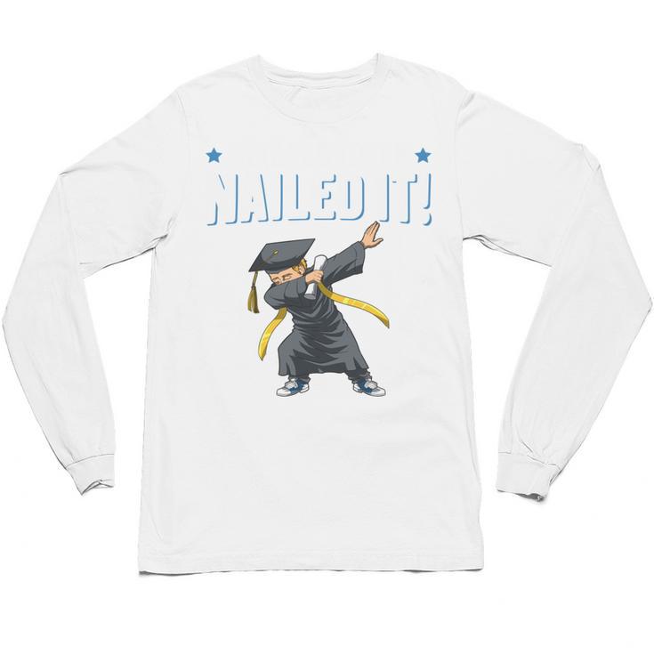 Dabbing Graduation Class Of 2025 Boy Kindergarten Nailed It Unisex Long Sleeve T-Shirt