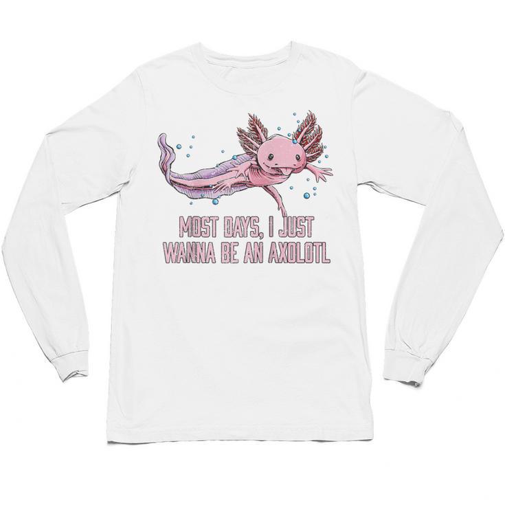 Most Days I Just Wanna Be An Axolotl Salamander Introvert Raglan Baseball Tee Unisex Long Sleeve T-Shirt