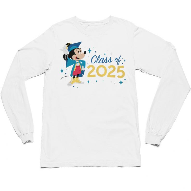 Disney Mickey Mouse Cap & Gown '25 Graduation Class Of 2025 Premium Tri-Blend Unisex Long Sleeve T-Shirt