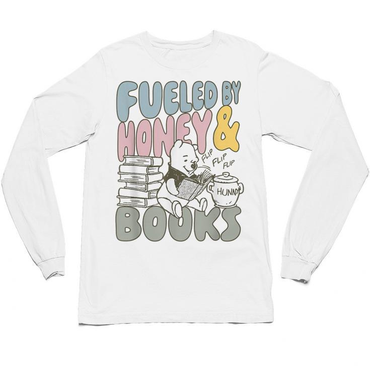 Disney Winnie The Pooh Fueled By Honey & Books Sketch Unisex Long Sleeve T-Shirt