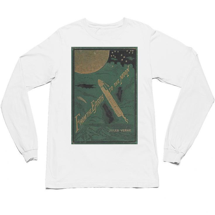 From The Earth To The Moon Book Cover 1874 Premium Unisex Long Sleeve T-Shirt