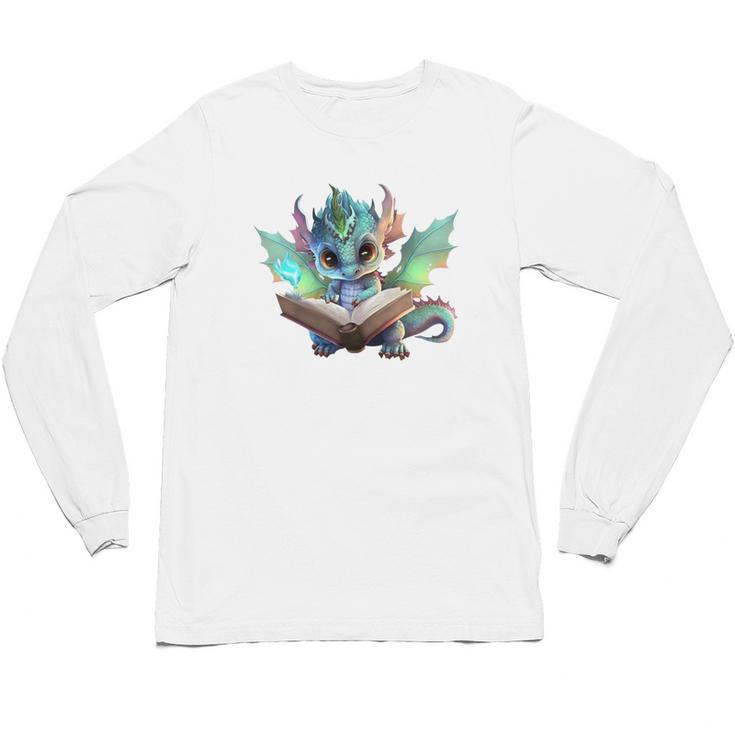 Easily Distracted By Dragon And Books Introvert Shirt Unisex Long Sleeve T-Shirt