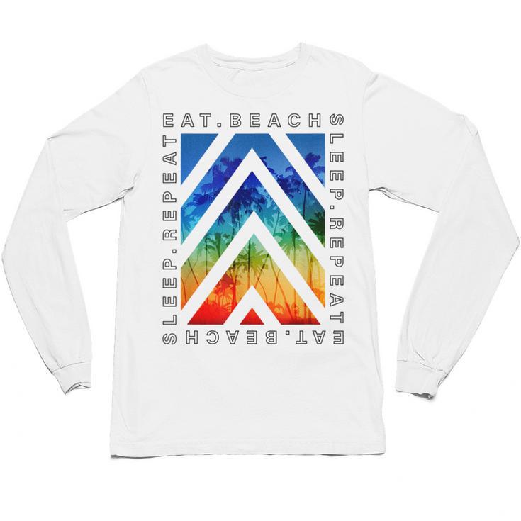 Eat Beach Sleep Repeat Summer Vacation Graduation Tees Men Women Kids Unisex Long Sleeve T-Shirt
