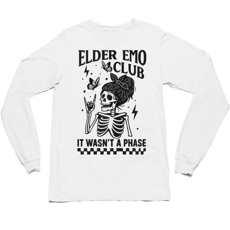 Elder Emo Club Skeleton Nostalgia It Wasn't a Phase Mom Unisex Long Sleeve T-Shirt