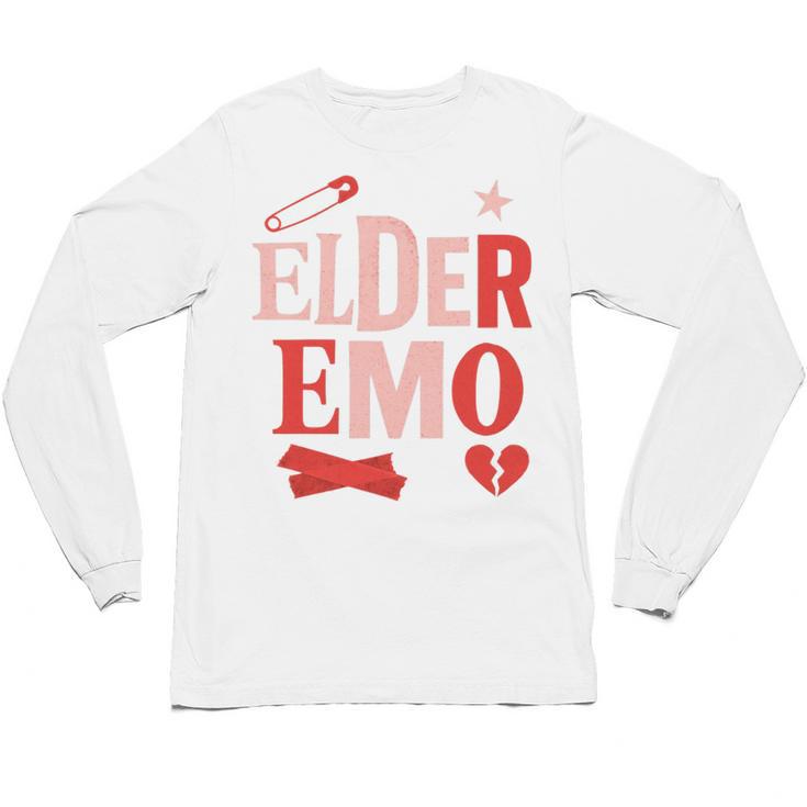 Elder Emo Retro Punk Typography Nostalgia Premium Tri-Blend Unisex Long Sleeve T-Shirt