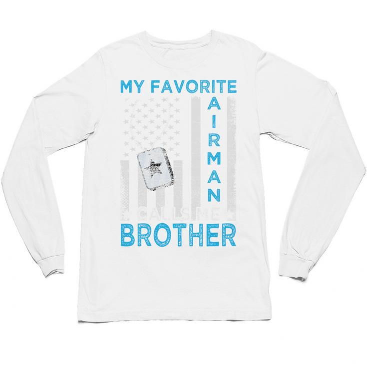 My Favorite Airman Calls Me Brother Airman Graduation Premium Tri-Blend Unisex Long Sleeve T-Shirt