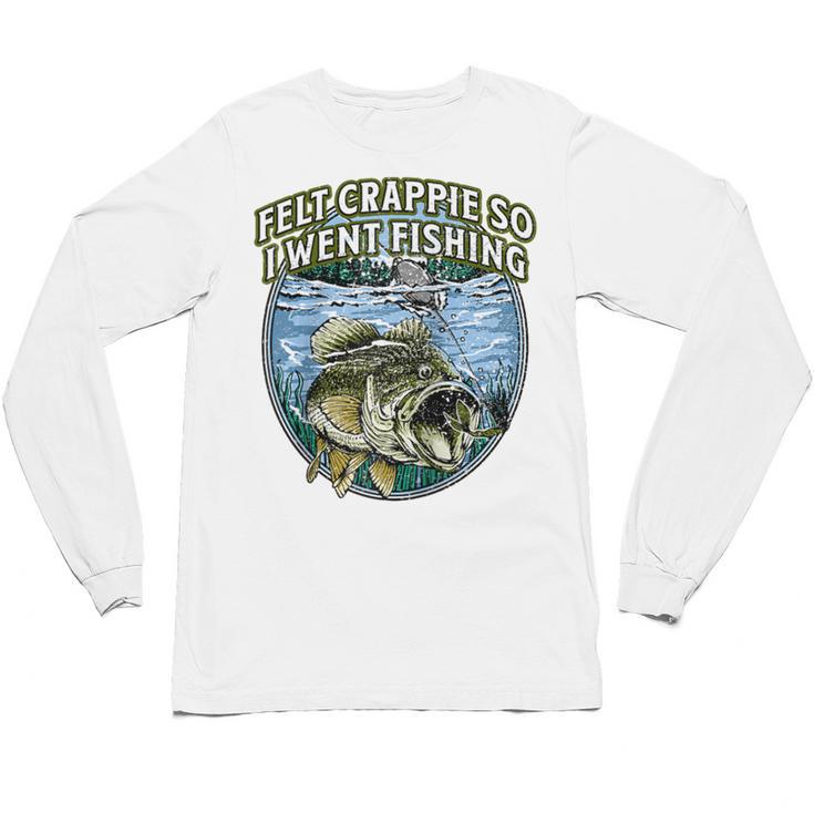 Felt Crappie So I Went Fishing Introvert Lakes Antisocial Raglan Baseball Tee Unisex Long Sleeve T-Shirt