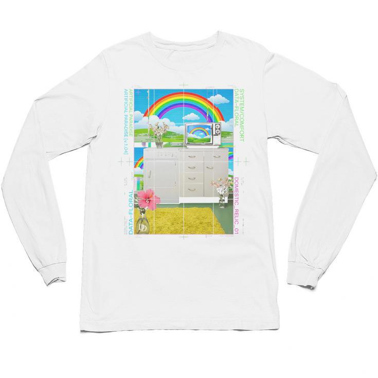 Frutiger Aero Aesthetic Rainbow Glitch Art Premium Tri-Blend Unisex Long Sleeve T-Shirt
