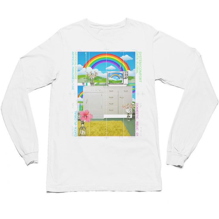 Frutiger Aero Aesthetic Rainbow Glitch Art Unisex Long Sleeve T-Shirt