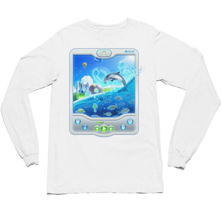 Frutiger Aero Skeuomorphism User Interface Nostalgia Premium Tri-Blend Unisex Long Sleeve T-Shirt