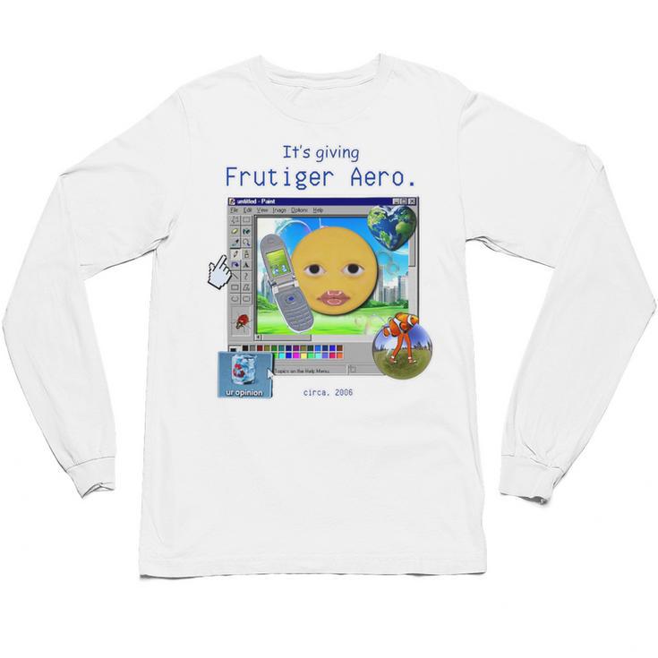 Frutiger Aero Y2K Meme Graphic 2000s Nostalgia Premium Unisex Long Sleeve T-Shirt