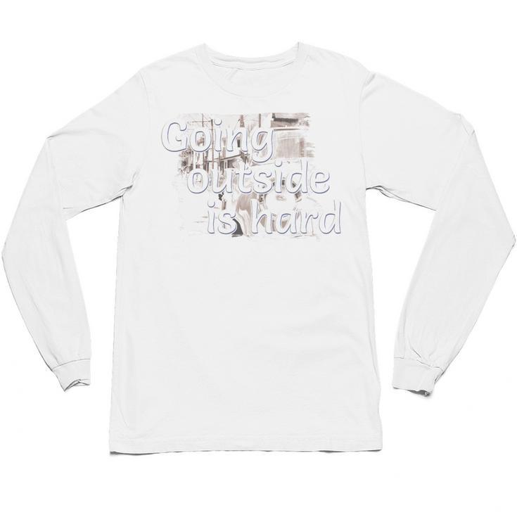 Going Outside Is Hard Saying For Introvert And Homebody Premium Tri-Blend Unisex Long Sleeve T-Shirt