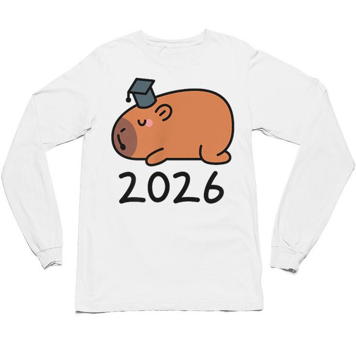 Grad Class Of 2026 Capybara Graduation Graduated Kids Unisex Long Sleeve T-Shirt