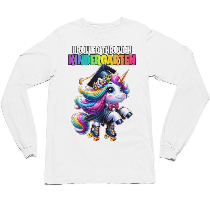 Graduation Kindergarten Unicorn Roller Skate Girls Grad Unisex Long Sleeve T-Shirt