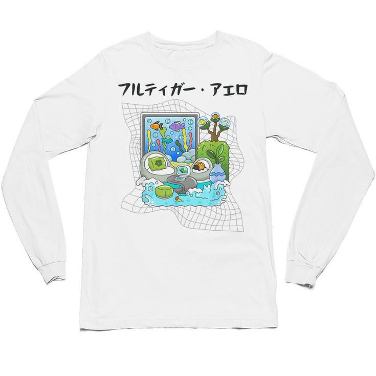 Grass Fun UI UX Er Computer Retro Fish Frutiger Aero Unisex Long Sleeve T-Shirt