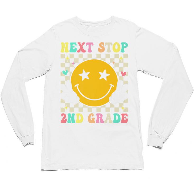 Groovy Next Stop 2nd Grade 1st Grade Graduation 2025 Premium Unisex Long Sleeve T-Shirt