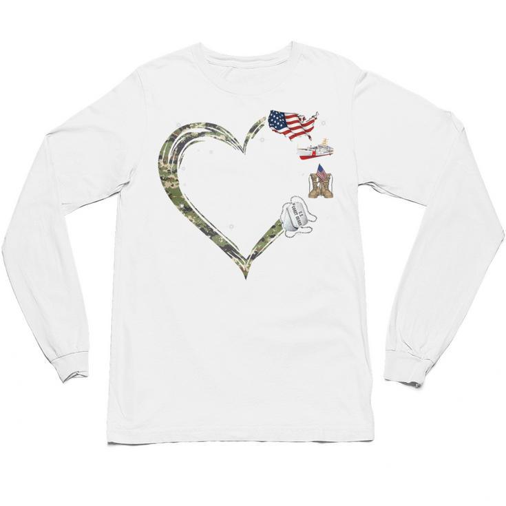 Heart Coast Guard Wife Coast Guard Graduation Wife USCG Wife Unisex Long Sleeve T-Shirt