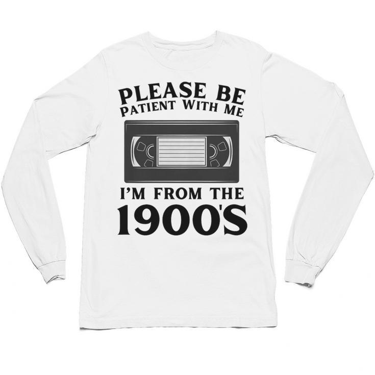 Over The Hill Please Be Patient I'm From The 1900s VHS Premium Tri-Blend Unisex Long Sleeve T-Shirt