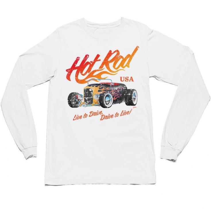Hotrod Vintage Style Car Nostalgia Hotrod Distressed Premium Tri-Blend Unisex Long Sleeve T-Shirt