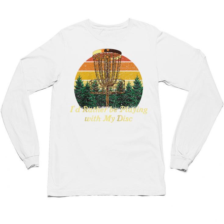 Id Rather Be Playing With My Disc Introvert Disc Golf Raglan Baseball Tee Unisex Long Sleeve T-Shirt