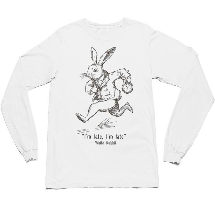 I'm Late I'm Late Rabbit From Alice Wonderland Book Unisex Long Sleeve T-Shirt