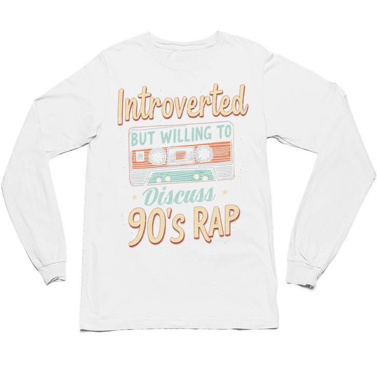 Introverted But Willing To Discuss 90s Rap Premium Tri-Blend Unisex Long Sleeve T-Shirt