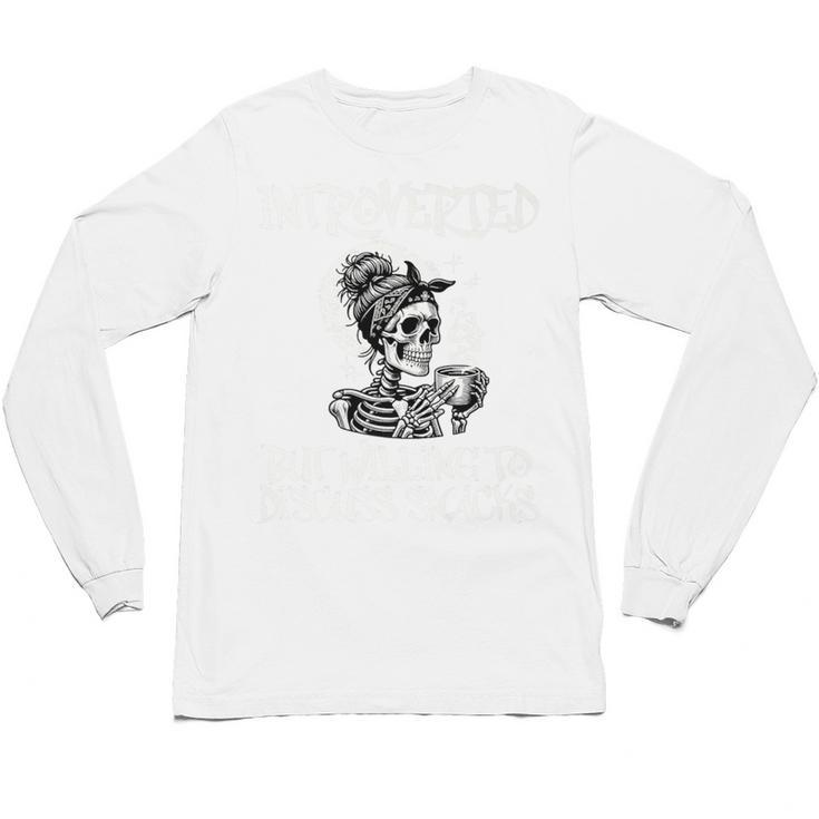 Introverted But Willing To Discuss Snacks Coffee Premium Unisex Long Sleeve T-Shirt