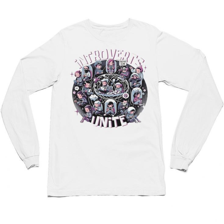 Introverts Unite Quirky Solitude Unisex Long Sleeve T-Shirt