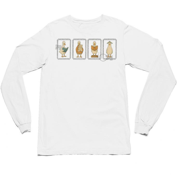 Just A Bookish Goose Reader SillyGoose Book Lover Outfit Unisex Long Sleeve T-Shirt