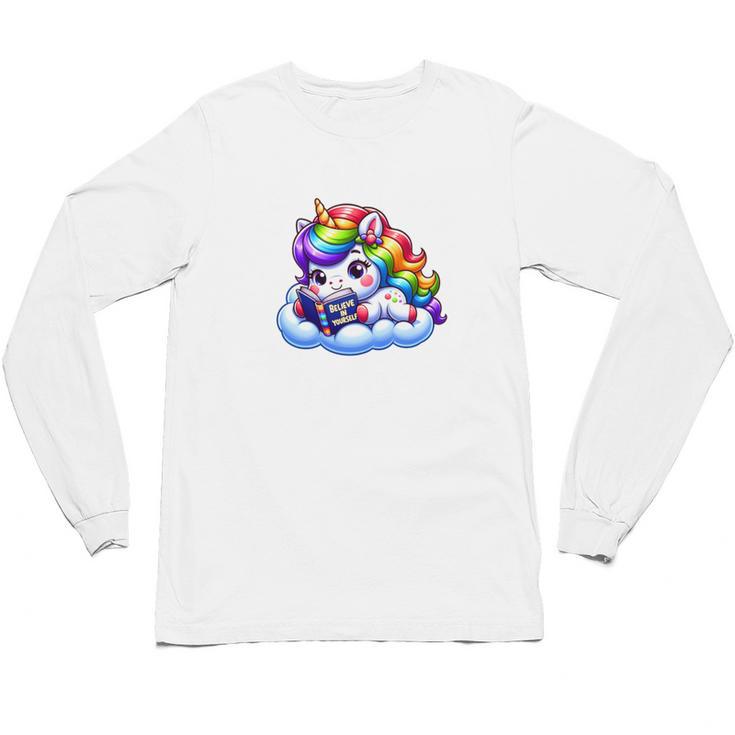 Just One More Chapter Bookish Book Unicorn Reading Book Unisex Long Sleeve T-Shirt