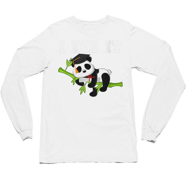 I Did It Kawaii Panda With Graduation Cap Diploma Unisex Long Sleeve T-Shirt