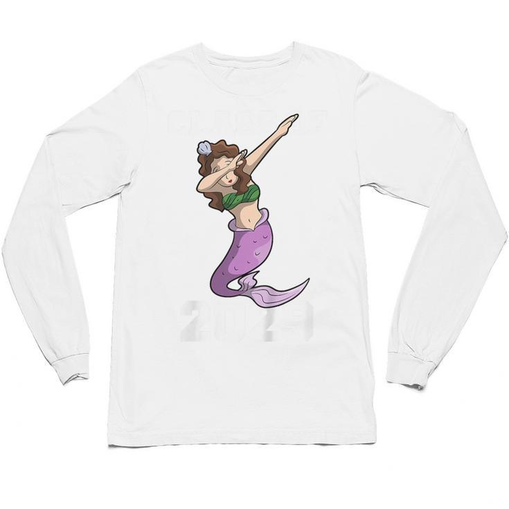 Kids Class Of 2029 Shirt Graduation Dabbing Mermaid Shirt Unisex Long Sleeve T-Shirt