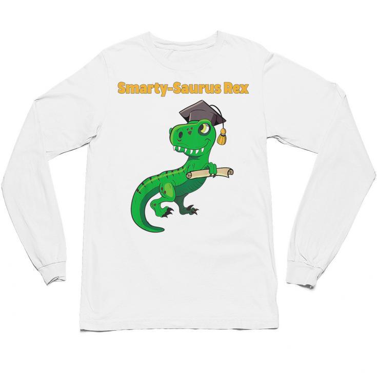 Kids Cute Graduation Dinosaur Smarty Saurus Kinder VPK Pre-k Grad Unisex Long Sleeve T-Shirt