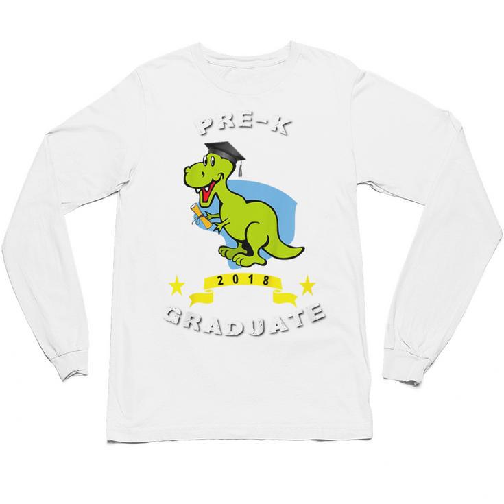 Kids Dinosaur Pre-K Graduation TShirt Kids Preschool Graduation Unisex Long Sleeve T-Shirt