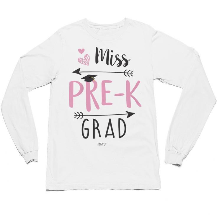 Kids Miss Pre-K Grad Graduation Shirt Cute School Tees Unisex Long Sleeve T-Shirt