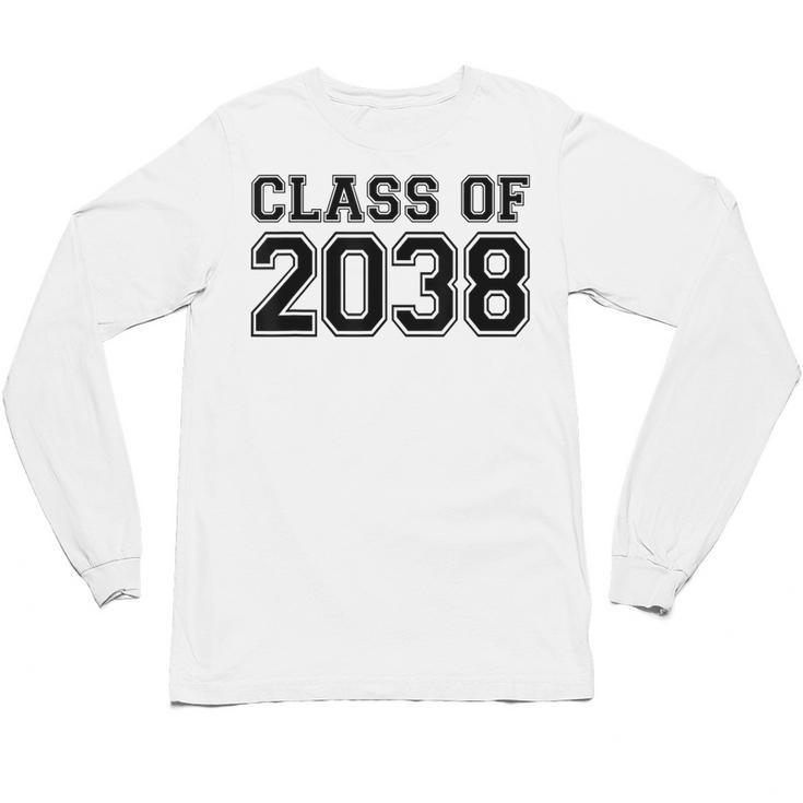 Kindergarten Class Of 2038 First Day School Graduation Unisex Long Sleeve T-Shirt
