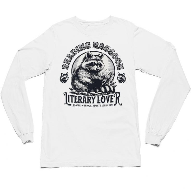 Literary Lover Reading Raccoon Books Premium Unisex Long Sleeve T-Shirt