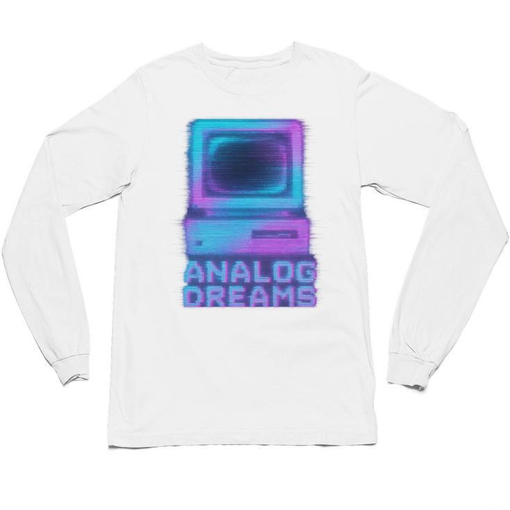 Lofi Reverie Analog Dreams Pixel 90s Desktop VHS Nostalgia Unisex Long Sleeve T-Shirt