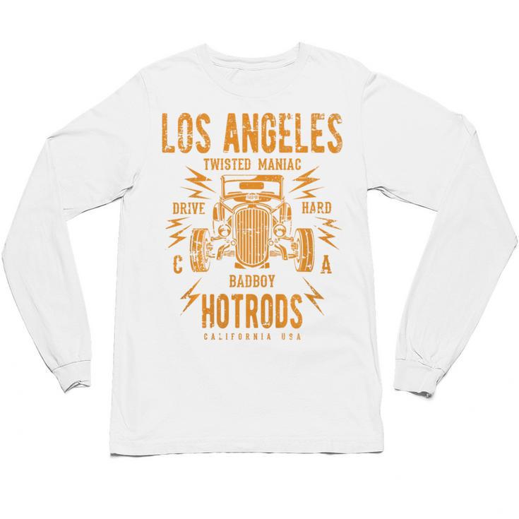 Los Angeles Hotrods Automotive Nostalgia Distressed Premium Tri-Blend Unisex Long Sleeve T-Shirt
