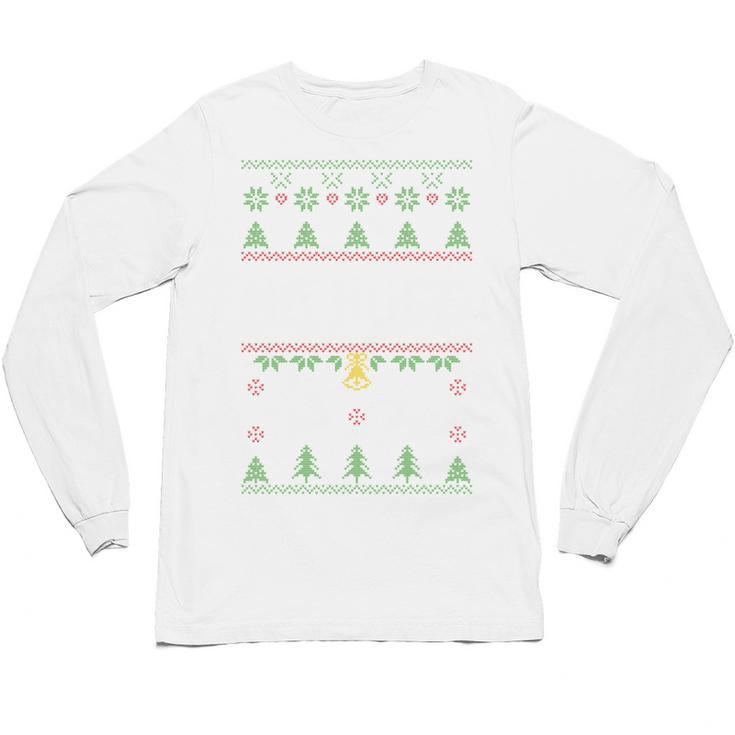 No Hugs Introvert Ugly Christmas Sweater Style Unisex Long Sleeve T-Shirt